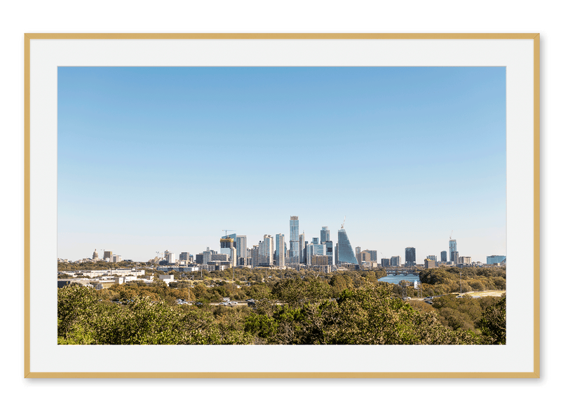 A view of the Austin TX skyline from Rollingwood